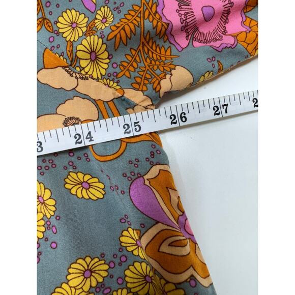 Rusttydustty Women’s Modern Bohemian Hippie Shift Dress V Neck Gray Pink Sz1X - Picture 9 of 12